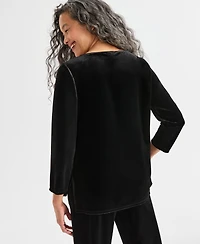 Style & Co Women's Velvet Boat-Neck Top, Macy's Exclusive