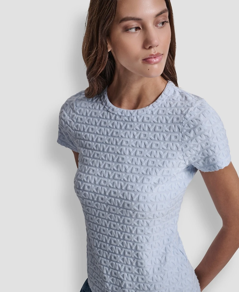 Dkny Jeans Women's Jacquard Logo Crewneck T-Shirt