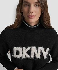 Dkny Jeans Women's Tinsel Logo Detail Sweater