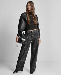 Dkny Jeans Women's Mid Rise Leopard Print