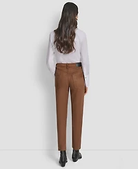 Dkny Jeans Women's Mid Rise Straight Suede Pants