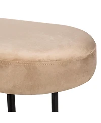 Nordlys - Metal and Beige Velvet Bench Modern Design Style Upholstery Entry