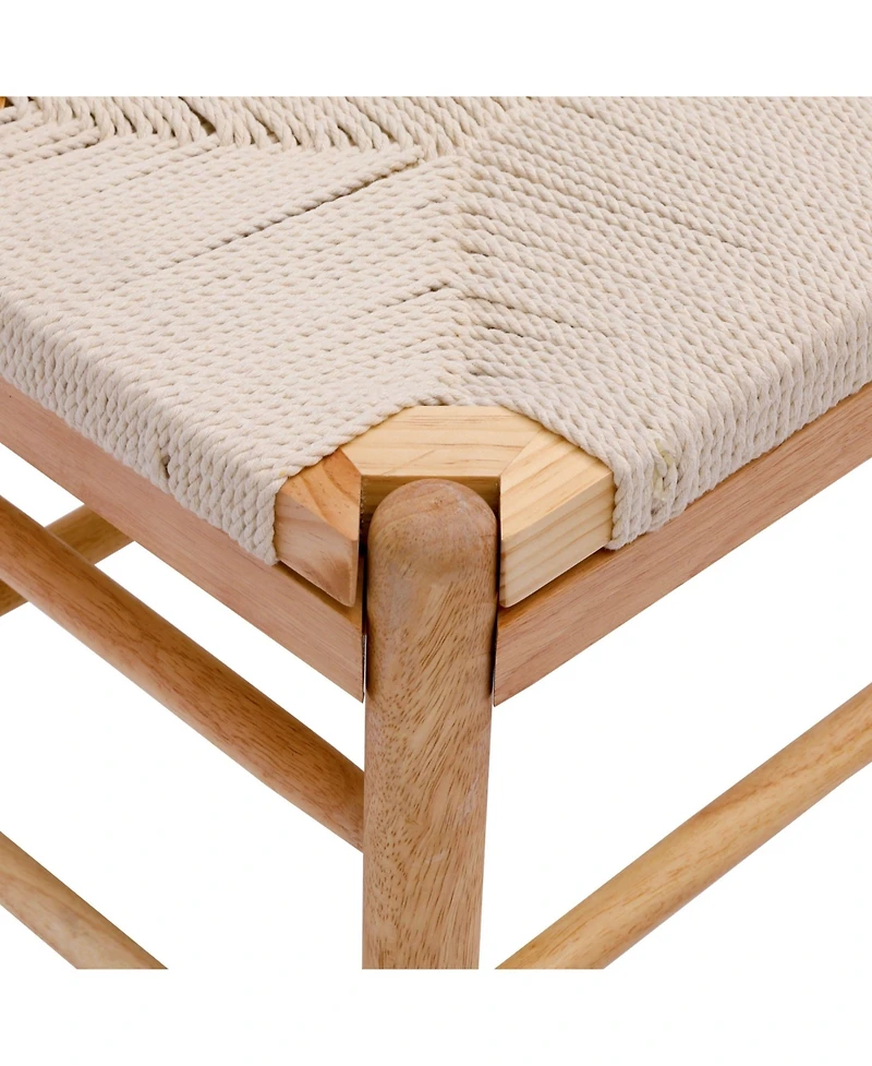 Nordlys - Rope and Wood Storage Bench Exotic Boho Entry