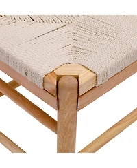 Nordlys - Rope and Wood Storage Bench Exotic Boho Entry