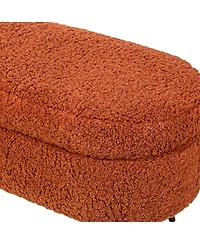 Nordlys - Terracotta Boucle Storage Bench Modern Design Style Upholstery Entry