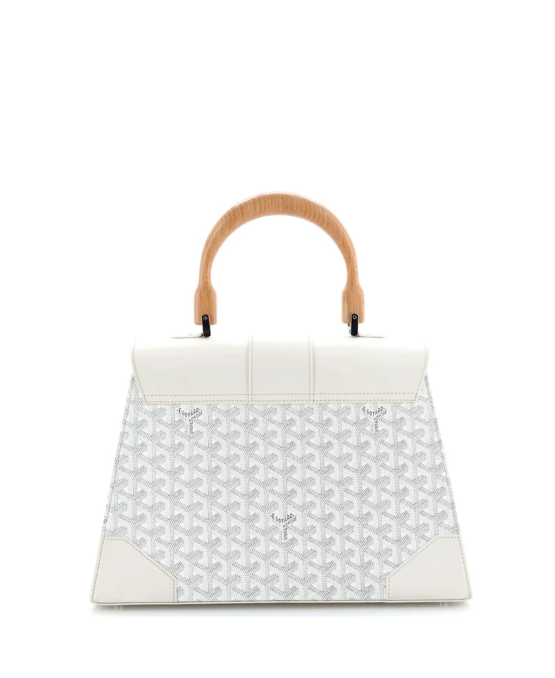 Pre-Owned Goyard Mm Saigon Top Handle Bag Coated Canvas with Leather