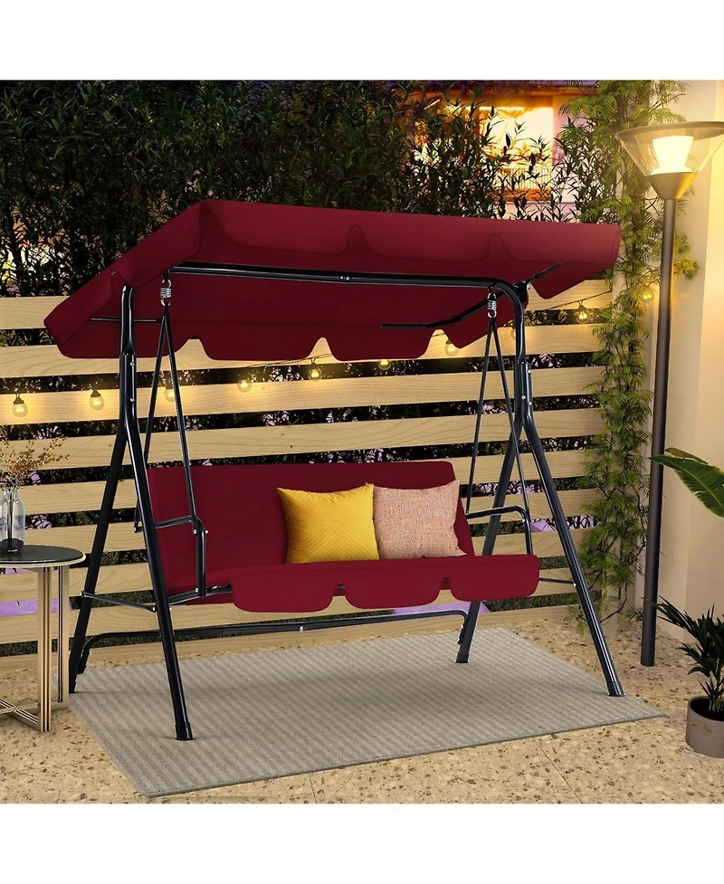 Aecojoy 3-Seat Outdoor Patio Swing Chair