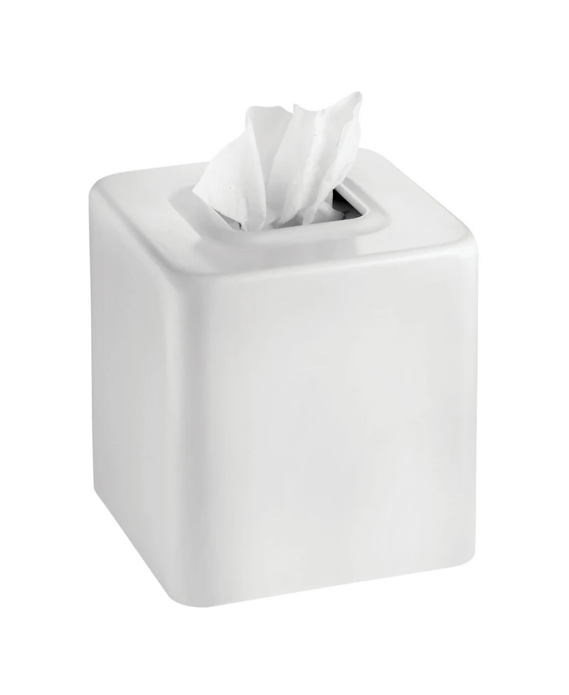 mDesign Metal Square Modern Tissue Box Cover Holder for Bathroom, 4 Pack
