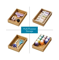 iDesign Acacia Wood Kitchen Drawer Organizer - Set of 3