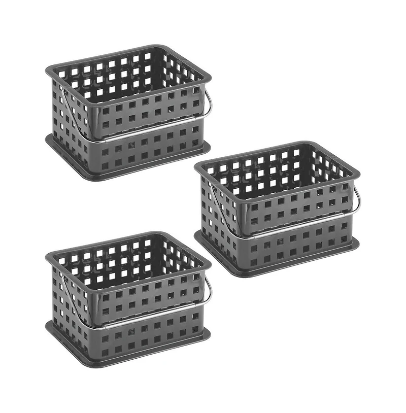 iDesign Small Stackable Shower Caddy Basket, Set of 3, Gray, Made in Usa