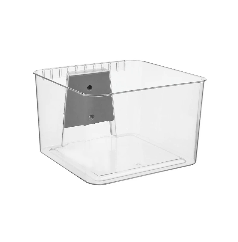 iDesign Medium Wall-Mounted Storage Bin and Bracket - Clear - Made in Usa