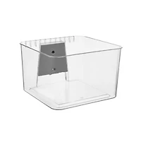 iDesign Medium Wall-Mounted Storage Bin and Bracket - Clear - Made in Usa