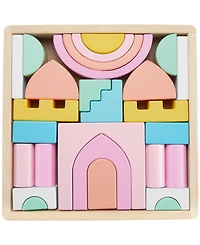 Fisher Price Toddler Toy Castle Block Set, 28 Wood Pieces