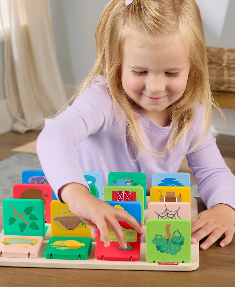 Fisher Price Wooden Flip and Reveal Busy Activity Board