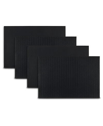 Dainty Home Hudson Reversible Premium Faux Leather 12" x 18" Rectangular Placemats Set of 4