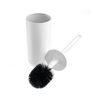 iDesign Stainless Steel Toilet Brush and Holder for Bathroom - Matte White