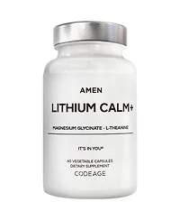 Amen Lithium Calm+ Supplement - Lithium Orotate Pills with Magnesium Glycinate & Oxide, L-Theanine - Gluten-Free, Non-gmo