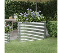 Garden Raised Bed Silver Powder-coated steel Large Durable