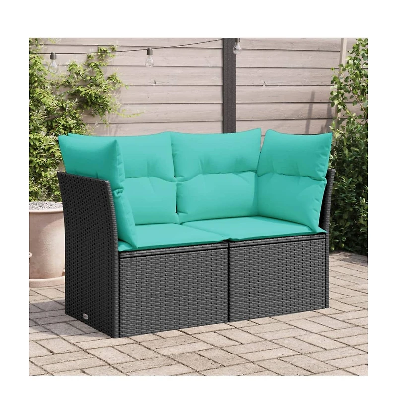 Garden Sofa Black, Blue