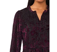 Msk Women's Long Sleeve Babydoll Dress