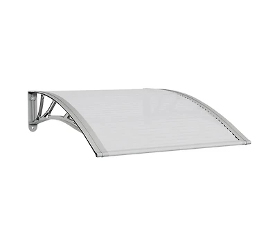 vidaXL Door Canopy Grey, Transparent Polycarbonate, Abs, Aluminum