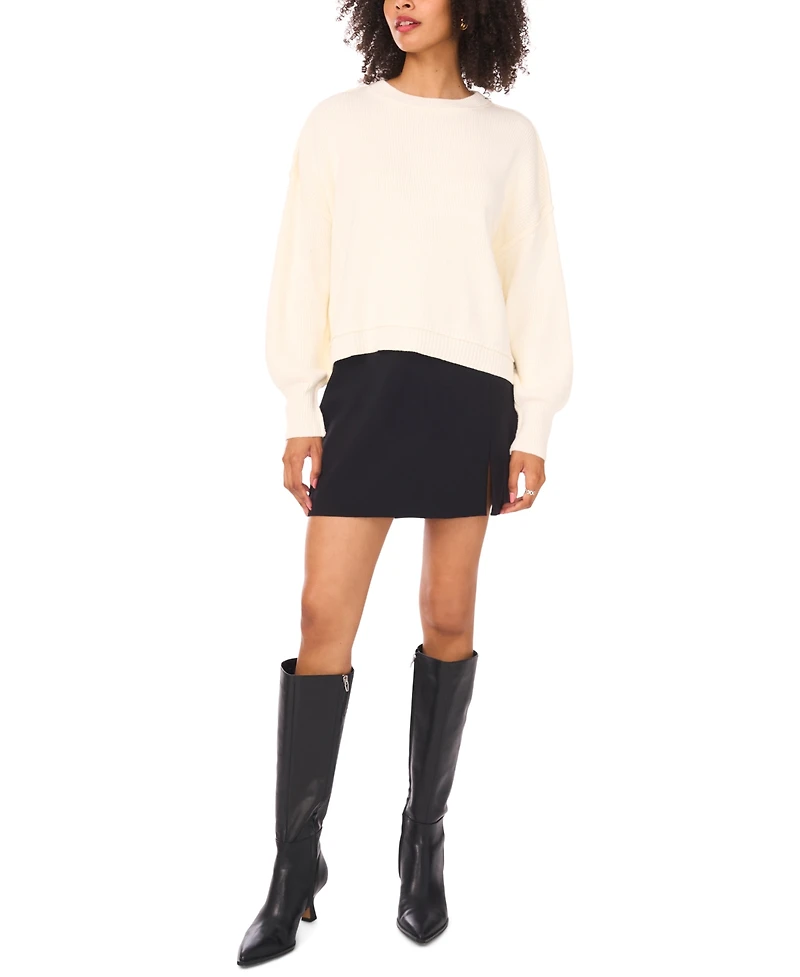 1.state Women's Long Sleeve Drop Shoulder Sweater