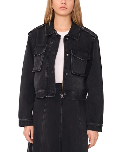1.state Women's Collar Denim Jacket