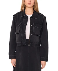 1.state Women's Collar Denim Jacket