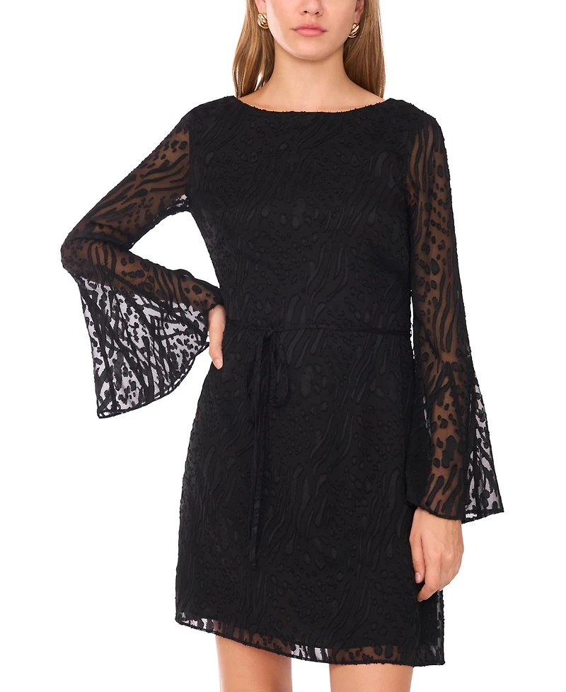 1.state Women's Cowl Back Bell Sleeve Mini Dress