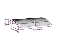 vidaXL Door Canopy Black Polycarbonate sheets 59.1 x 29.5 in Durable