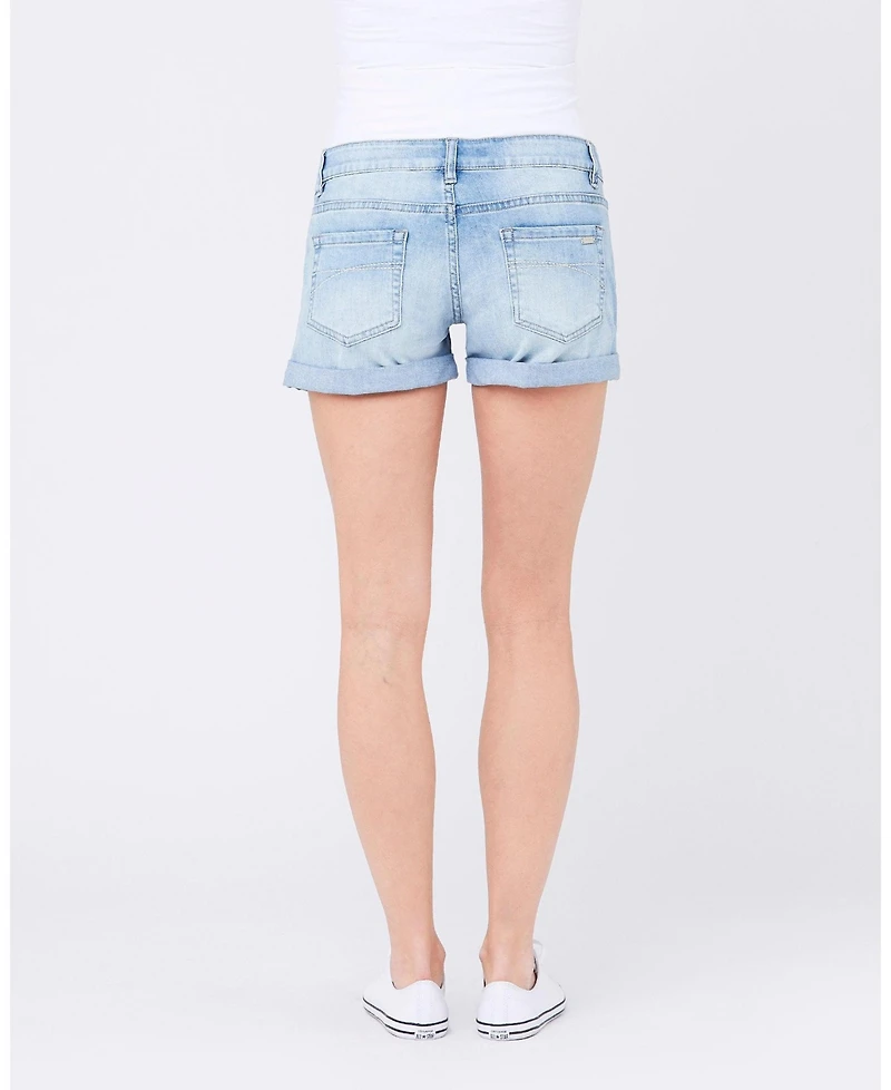 Ripe Maternity Maternity Light Wash Denim Shorts with Over Tummy Waistband