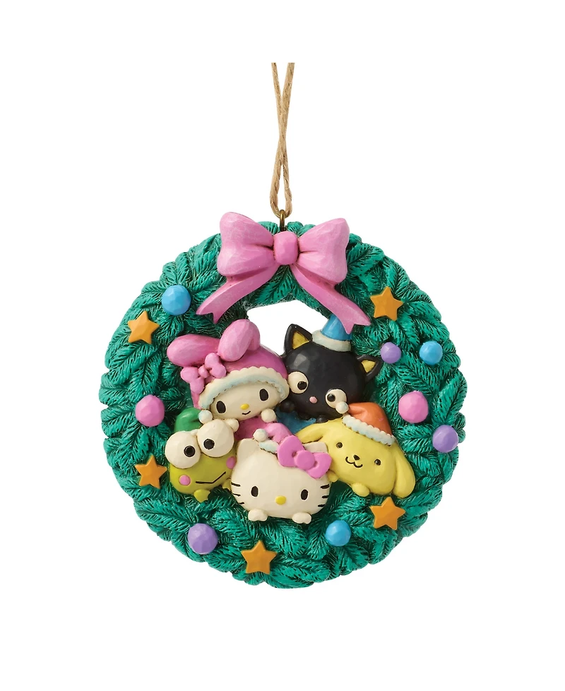 Jim Shore Hello Kitty Friends Wreath Hanging Ornament