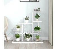 Plant Stand White Metal Medium Durable Flower Stand