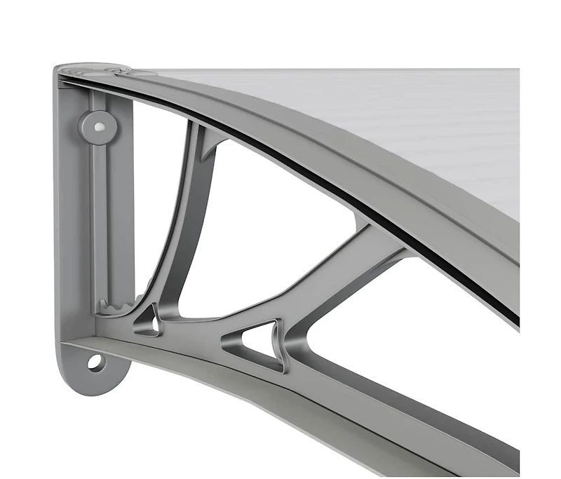 Door Canopy Grey Polycarbonate 31.5 in x 29.5 in Durable
