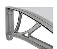 Door Canopy Grey Polycarbonate 31.5 in x 29.5 in Durable