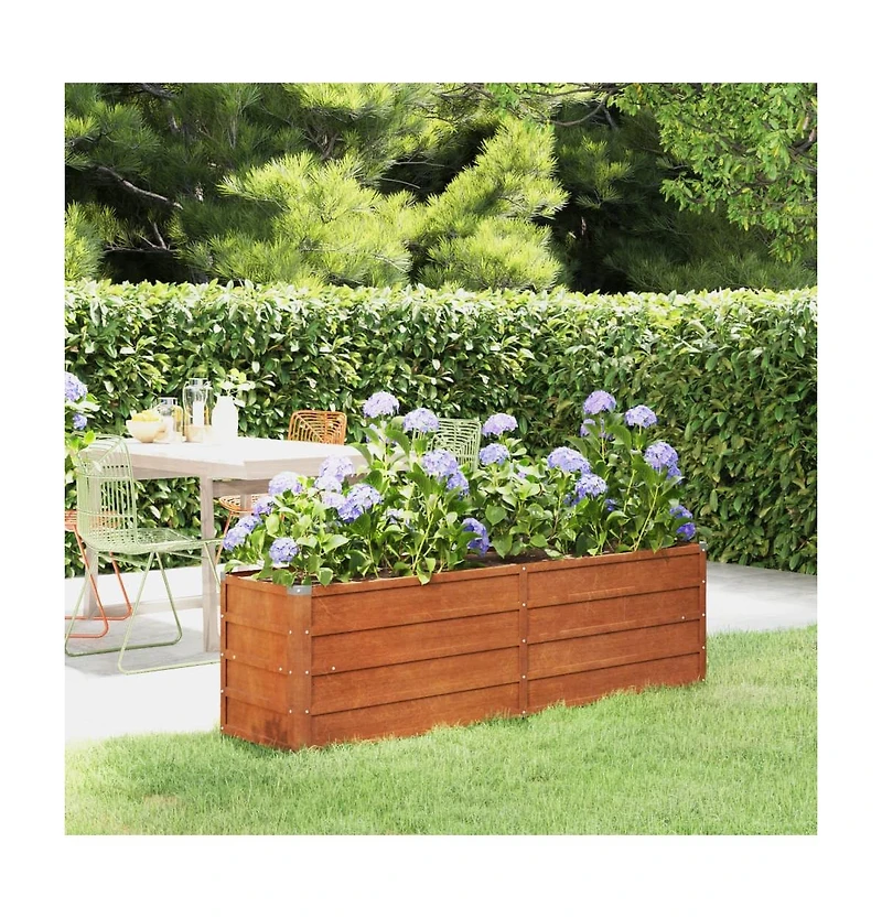 Garden Raised Bed Rusty 63"x15.7"x17.7" Corten Steel