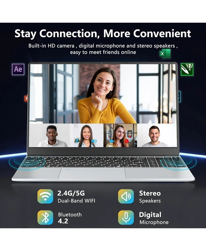 Kuu 15.6 Inch Laptop, Gaming Laptop, Laptops 24GB 1TB Ssd, Lap top Computer N5095, Traditional Laptops Computers 180 Angle Opening, Lap top Fingerprin