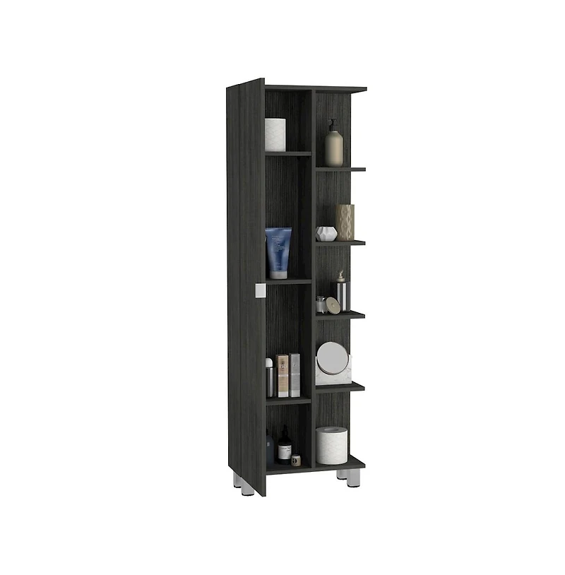Tuhome Urano Linen Cabinet Smokey Oak Mdf