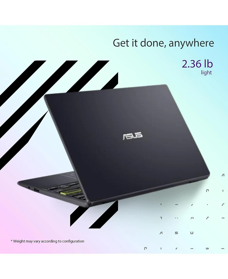 Kuu Vivobook Go 11.6” Hd Slim Laptop, Intel Dual Core N4500, Intel Graphics, 4GB, 128GB, Windows 11 Home, SonicMaster, ErgoSense, Black, L210KA
