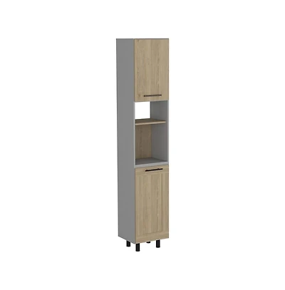 Tuhome Hassel Kitchen Pantry Cabinet Light Pine Mdf