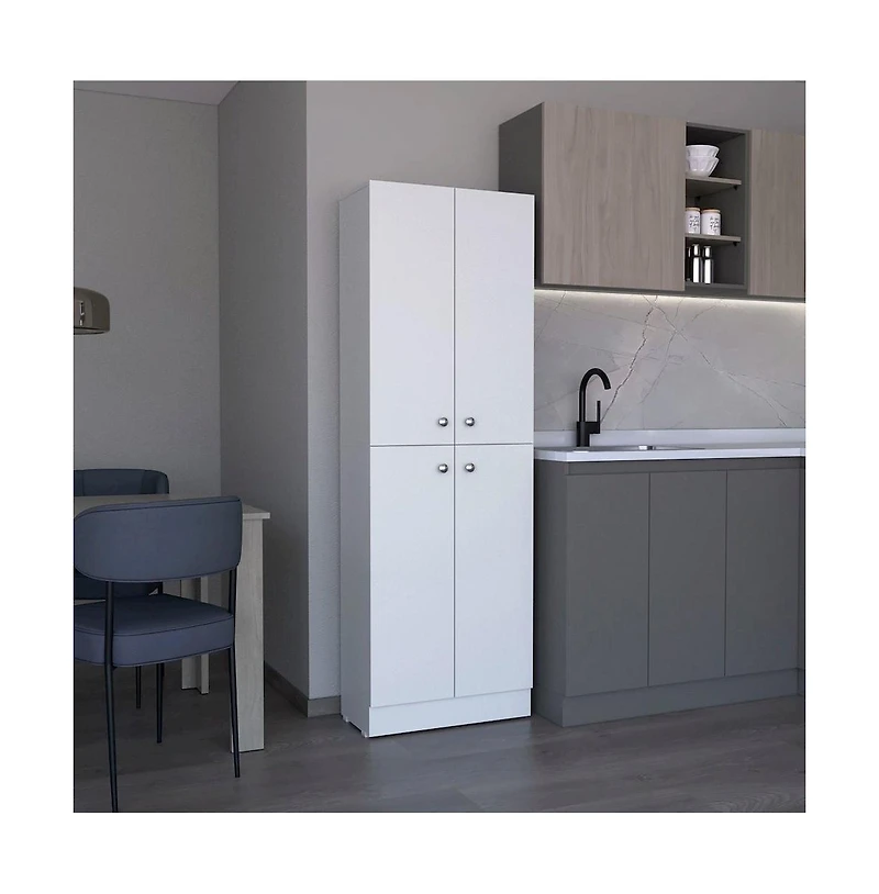Tuhome Lynch Pantry Cabinet White Mdf
