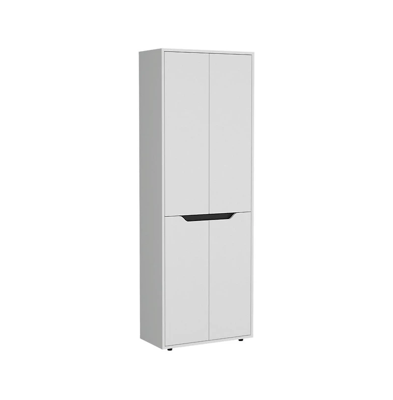 Tuhome Herrin Multistorage Kitchen Pantry White/Black Mdf