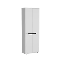 Tuhome Herrin Multistorage Kitchen Pantry White/Black Mdf