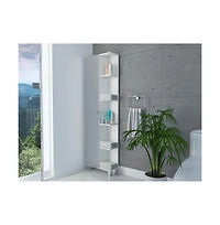 Tuhome Urano Mirror Linen Cabinet White Mdf