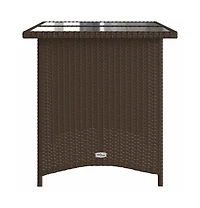 vidaXL Garden Table Brown Pe Rattan 43.3 x 26.8 in