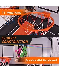Dual Led Electronic Shot Basketball Arcade Game with 8 Game Modes 4 Balls Foldable