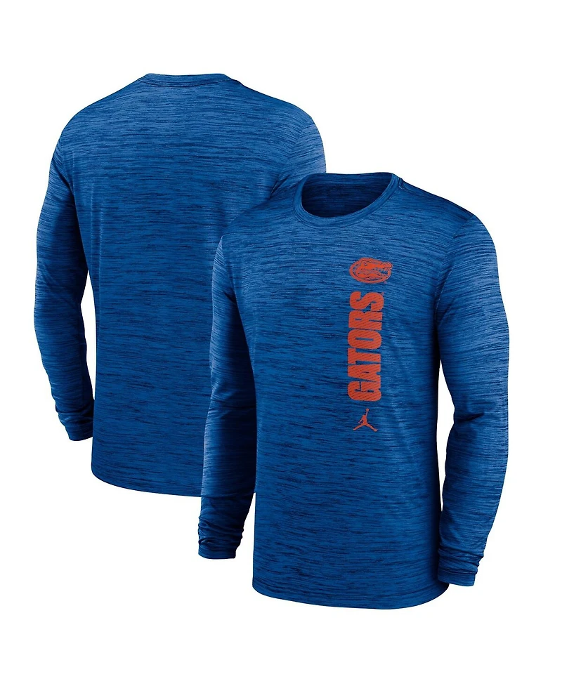 Jordan Men's Royal Florida Gators 2024 Sideline Velocity Performance Long Sleeve T-Shirt