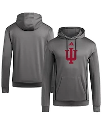 Adidas Men's Gray Indiana Hoosiers Locker Logo Fleece Pullover Hoodie