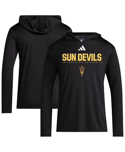 Adidas Men's Black Arizona State Sun Devils 2025 Aeroready Sideline Training Long Sleeve Hooded T-Shirt