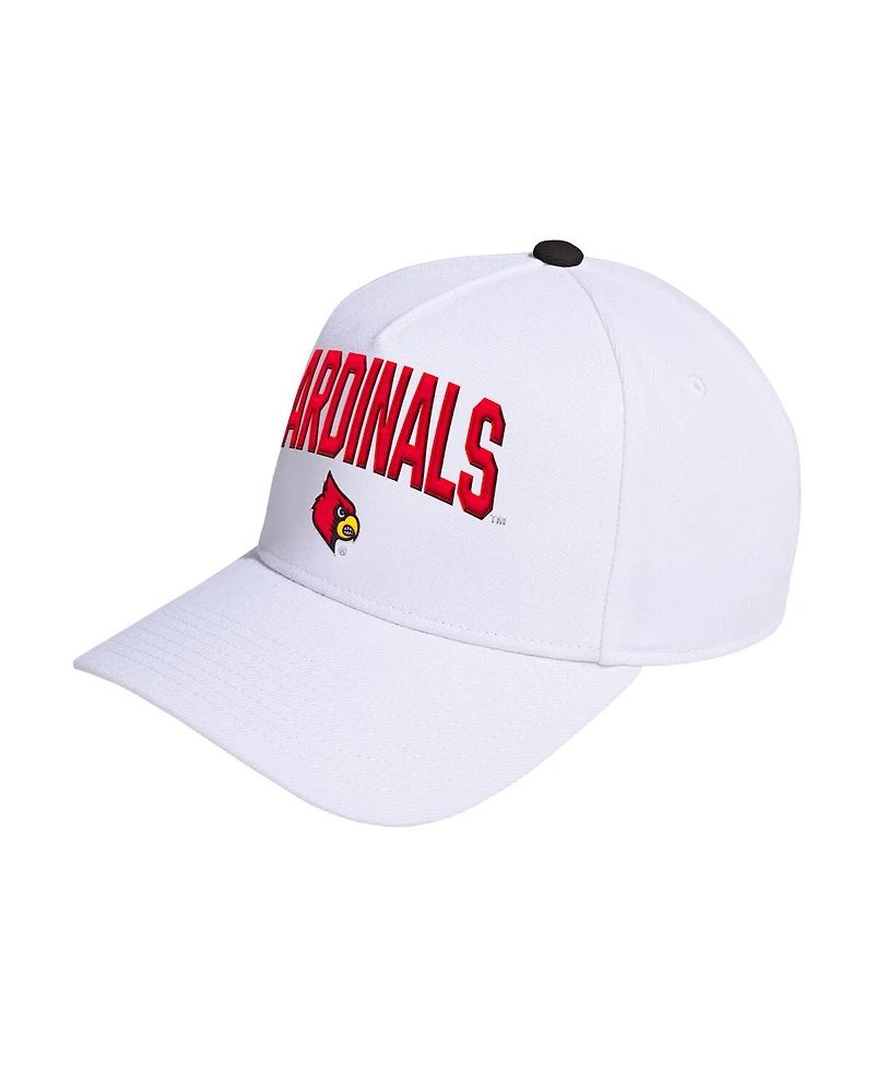 Adidas Men's and Women's White Louisville Cardinals Locker Room A-Frame Adjustable Hat